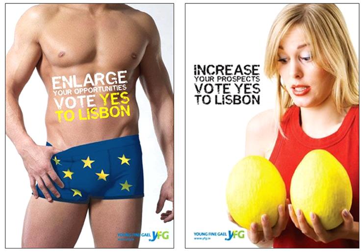 UE PORNOGRAPHIE Panneau érotique campagne YFG de 2008 Homme Avec l’invention grotesque de « Captain Europe », la propagande européiste prouve qu’elle est aux abois
