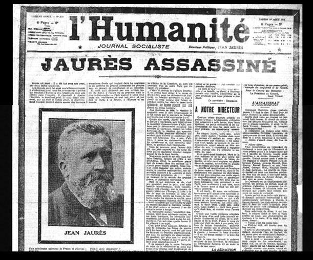 assassinat de Jean Jaurès 100 ans plus tard, les dirigeants français assassinent une deuxième fois Jean Jaurès