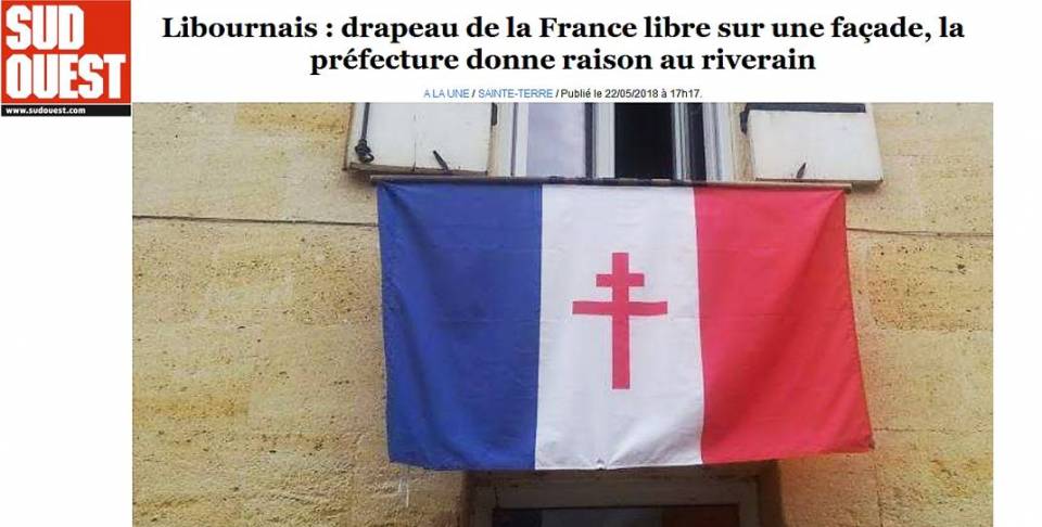 Le ministère de l'Intérieur donne raison au militant UPR qui a pavoisé sa  maison du drapeau de la France Libre malgré l'opposition du maire ! == NOUS  APPELONS NOS ADHÉRENTS ET SYMPATHISANTS