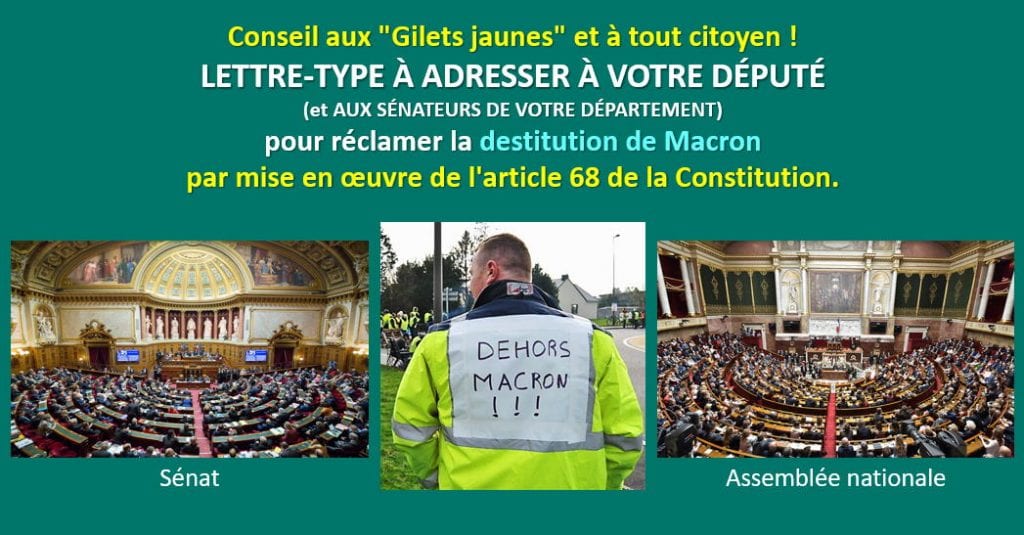 LETTRE-TYPE À ADRESSER À VOTRE DÉPUTÉ et AUX SÉNATEURS DE VOTRE DÉPARTEMENT pour lui demander d'être contre le Pass Sanitaire