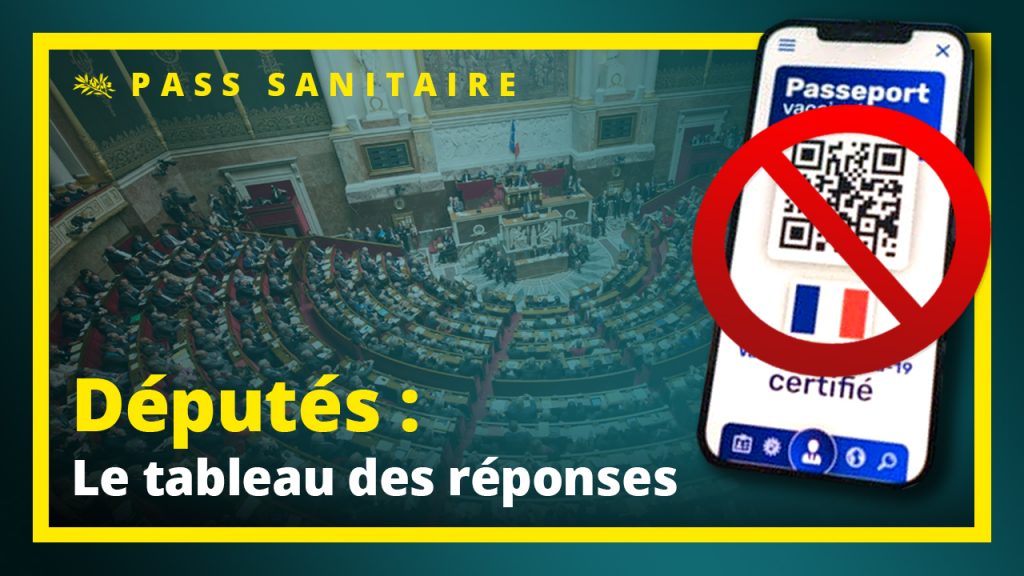 Tableau des réponses des députés concernant leur position sur le projet de loi du Pass Sanitaire