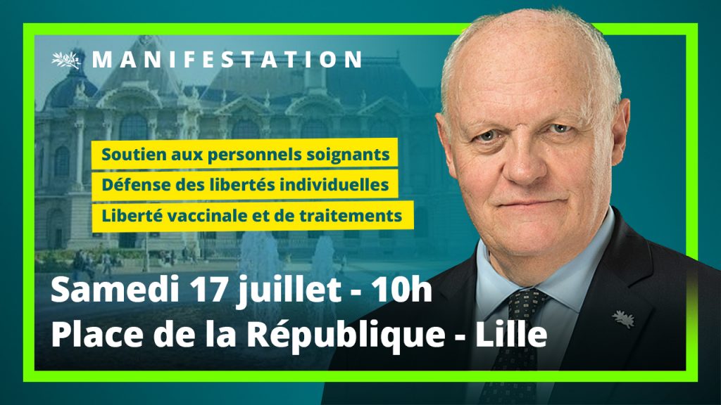 François Asselineau sera présent à Lille samedi 17 juillet 2021 à 10h à la manifestation contre le Passe sanitaire.