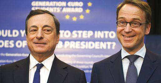 Mario Draghi président de la BCE et Jens Weidmann