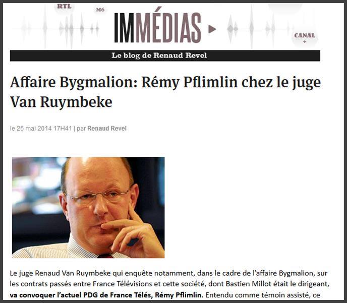 France, Affaire Bygmalion: Rémy Pflimlin chez le juge Van Ruymbeke 