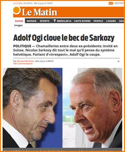 SARKOZY REMIS À SA PLACE SUISSES ADOLF OGI