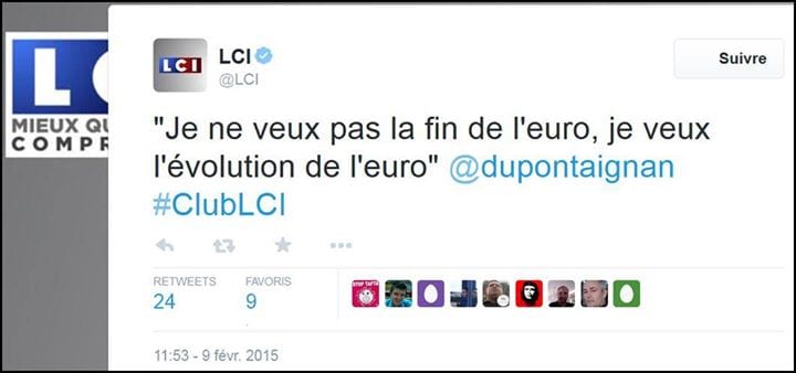 tweet dupont aignan euro